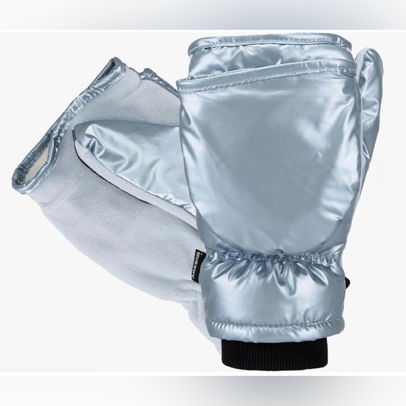 NWT isotoner Water Repellent Touchscreen Iridescent Sleekheat Gloves FlipTop - Picture 4 of 13